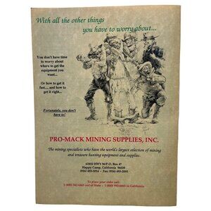Pro-Mack Mining Supplies Print Ad Vintage 90s Gold Mining Rush Happy Camp CA